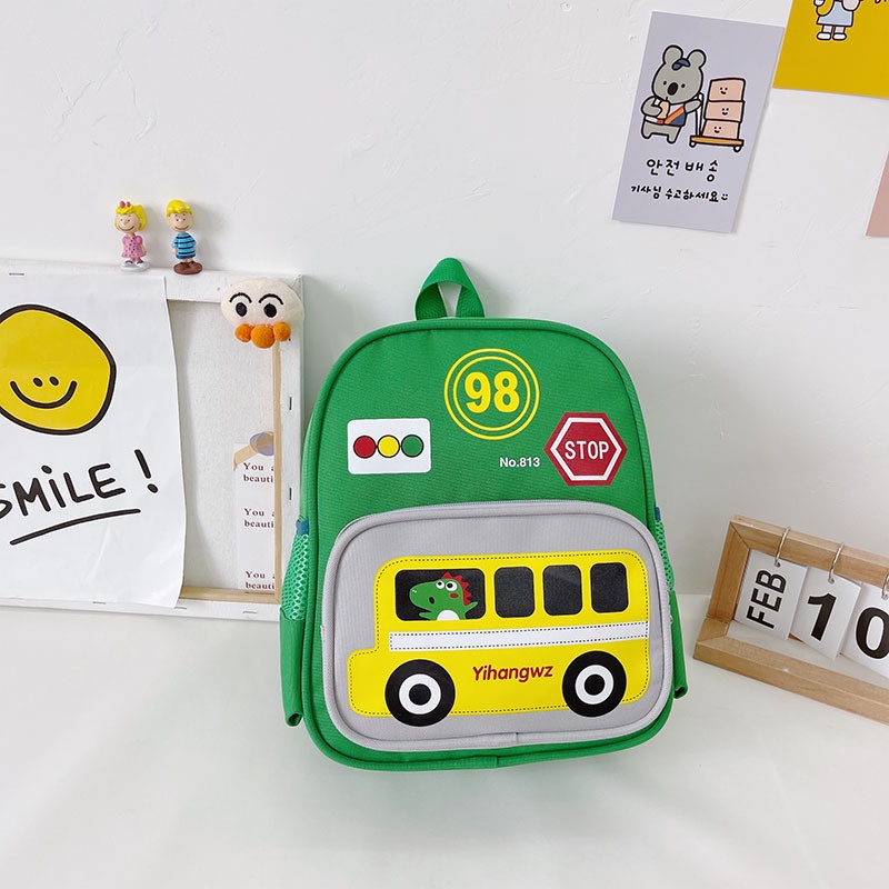 Balo trẻ em, balo cho bé đi học mẫu giáo mầm non hình ô tô xinh xắn chất liệu cao cấp BinBoKids