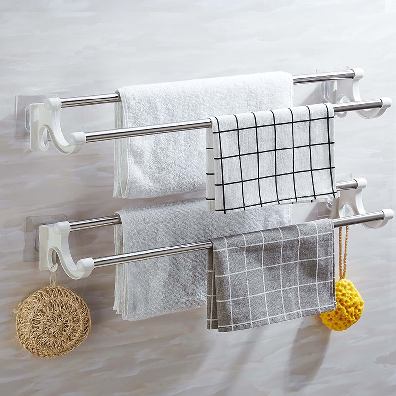 Giá Treo Khăn Bằng Thép Không Gỉ Không Đục Lỗ Gắn Tường Nhà Tắm / Nhà Bếp