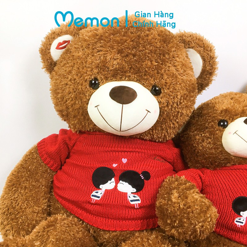 [Mã LIFEMALL2505 giảm 10% đơn 250K] Gấu Bông Teddy Áo Len Kiss Cao Cấp Memon