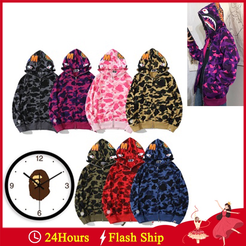 BAPE Áo Hoodie In Hình Cá Mập Thời Trang Cho Nam