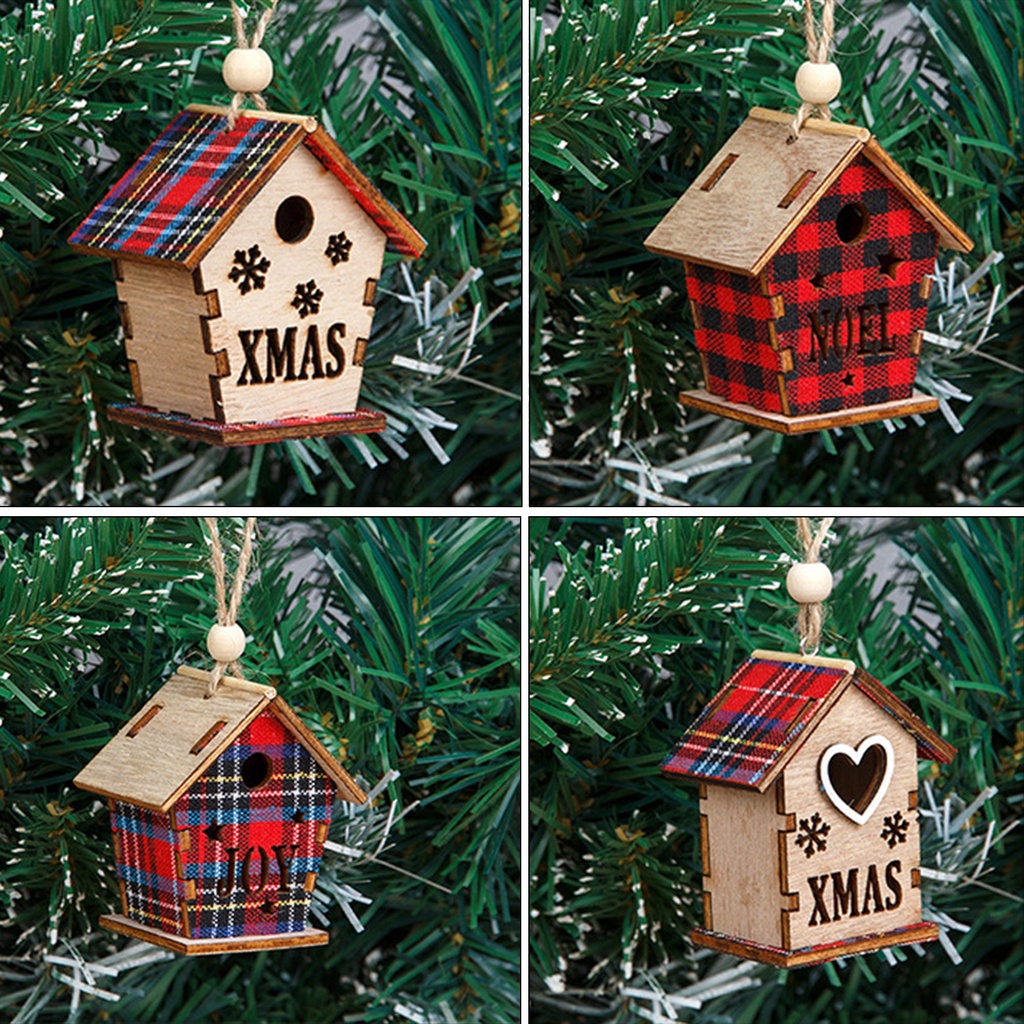 Surpr Dây Treo Trang Trí Giáng Sinh Hình Ngôi Nhà Gỗ Kẻ Sọc Caro Đỏ Dọc Có Thể Tái Sử Dụng