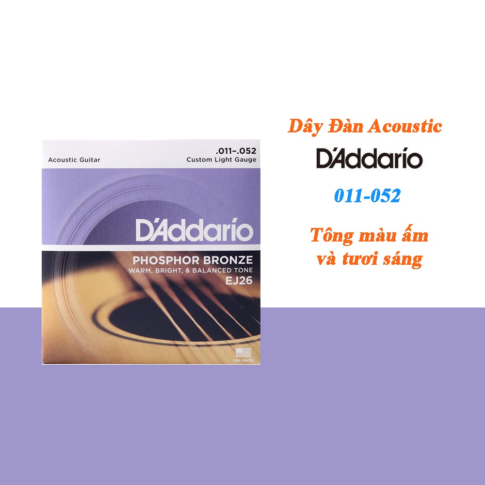 Dây Đàn Guitar Acoustic D'Addario EJ13 [Size 11]