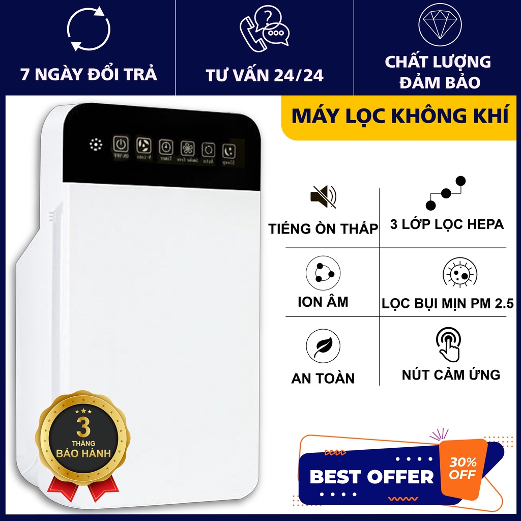 Máy Lọc Không Khí BALIVIN V2 Màng HEPA Lọc Bụi Mịn PM 2.5T