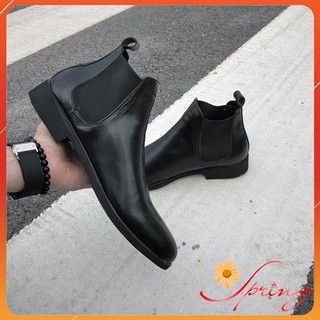 Giày Boot Nam Tăng Chiều Cao Cao Cấp Chelsea Boot màu đen