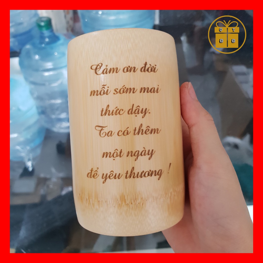 Ly Cốc Gỗ Khắc Hình Và Chữ Theo Yêu Cầu - Quà Sinh Nhật Cho Nữ, Quà Tặng Cho Nam