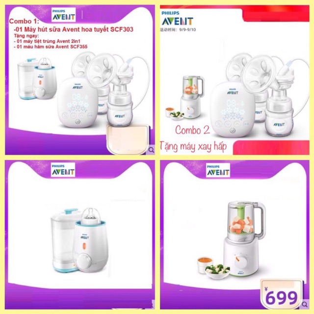 Máy hút sữa Philips Avent hoa tuyết đôi new