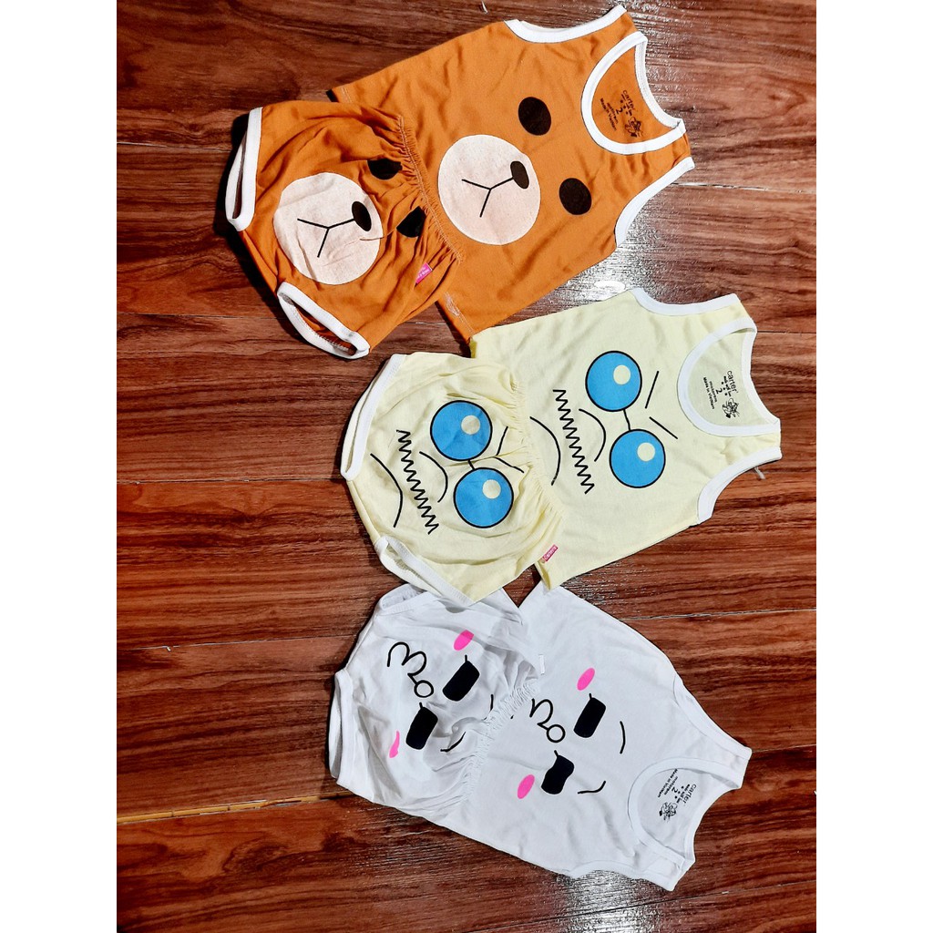 Set 5 bộ quần áo cộc sát nách mặc hè cho bé hình thú