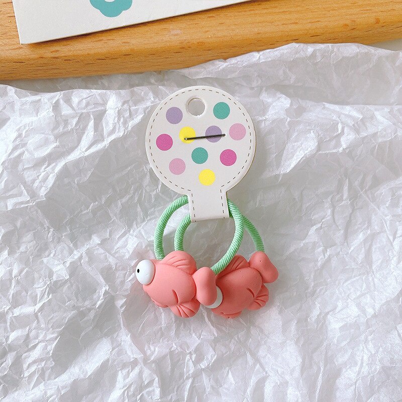 Set 2 dây cột tóc co giãn họa tiết hoạt hình dễ thương dành cho bé gái