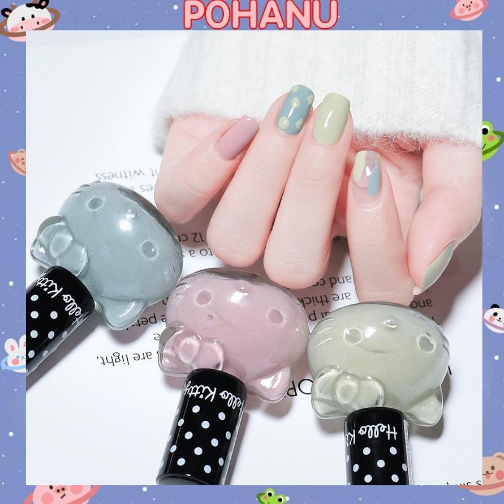 Sơn móng tay Pohanu sơn gel nhanh khô nhiều màu lọ hình hello kitty SM13