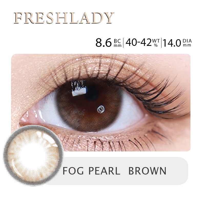 lens lens mắt Kính Áp Tròng makeup kính áp tròng nâu Thời gian sử dụng một năm Hộp đựng kính áp tròng miễn phí freshlady FA10-1