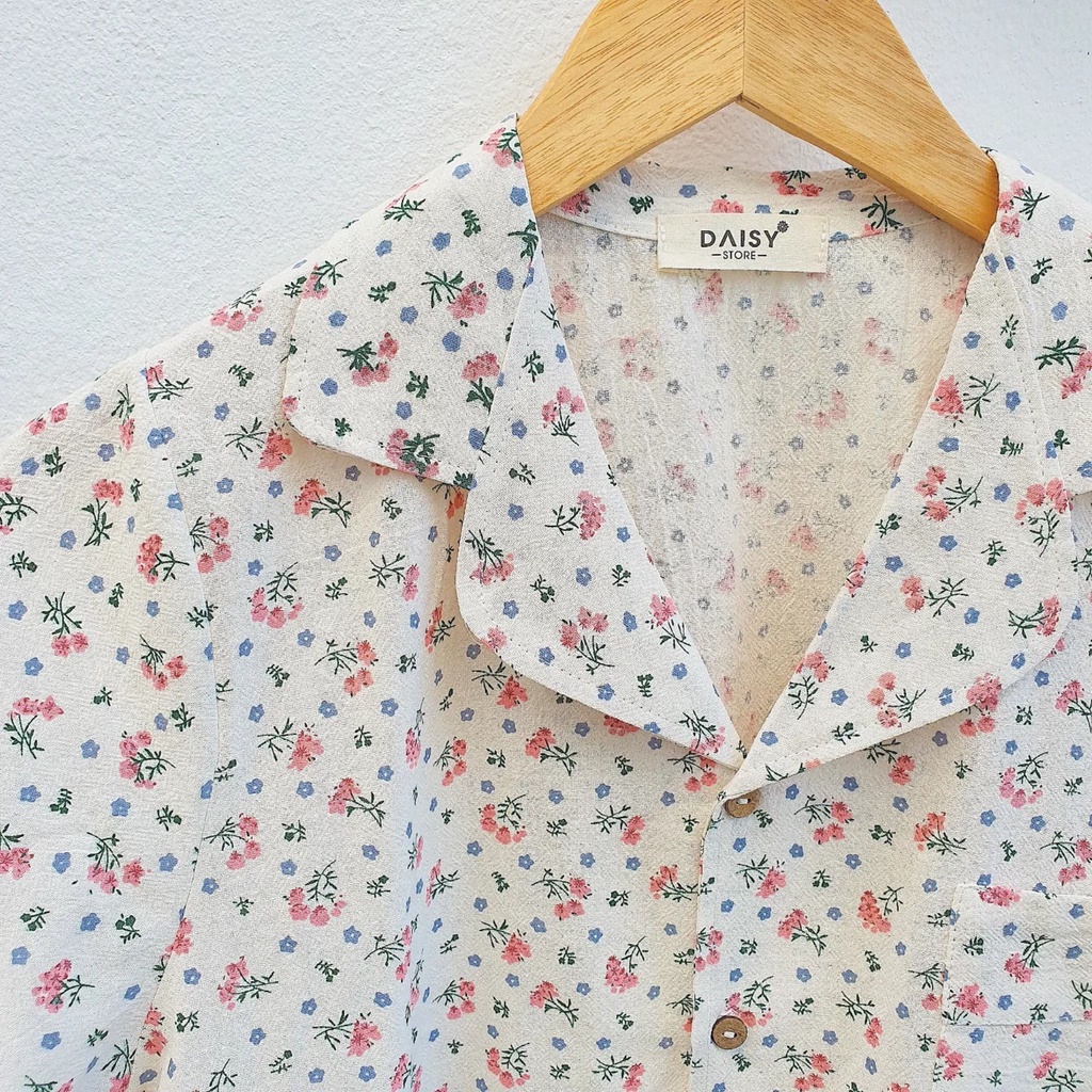 Pyjama mặc nhà thô đũi cara hoa nhí đa sắc