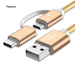 timikar.vn   2 in 1 Nylon Braided Micro USB Type C Charging Cable Data Syncfor Android