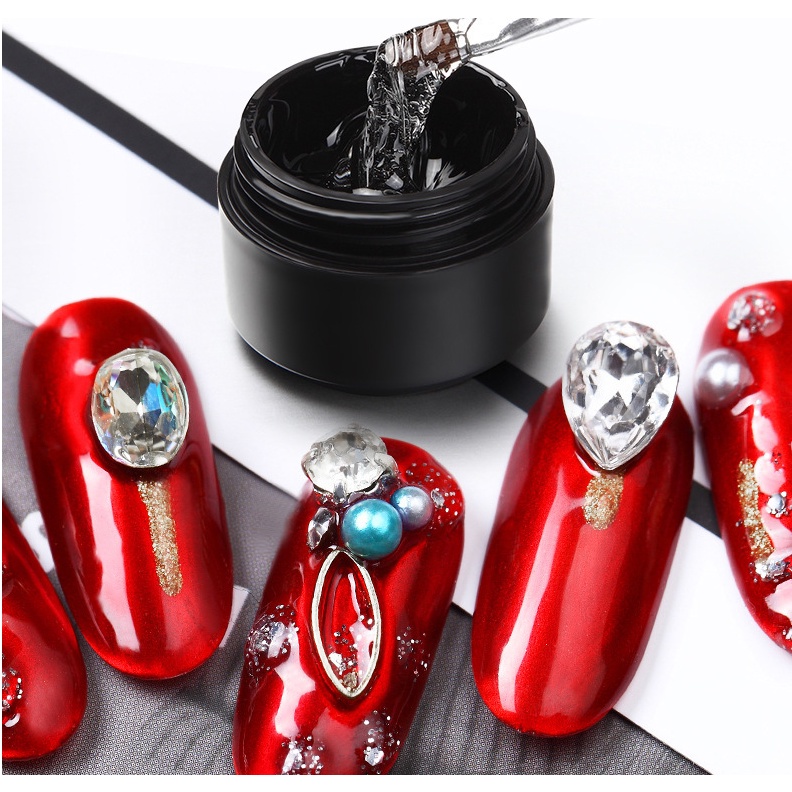 Nail jewelry sticky diamond glue nail metal rhinestones diamond glue DIY phototherapy UV transparent glue 20ml