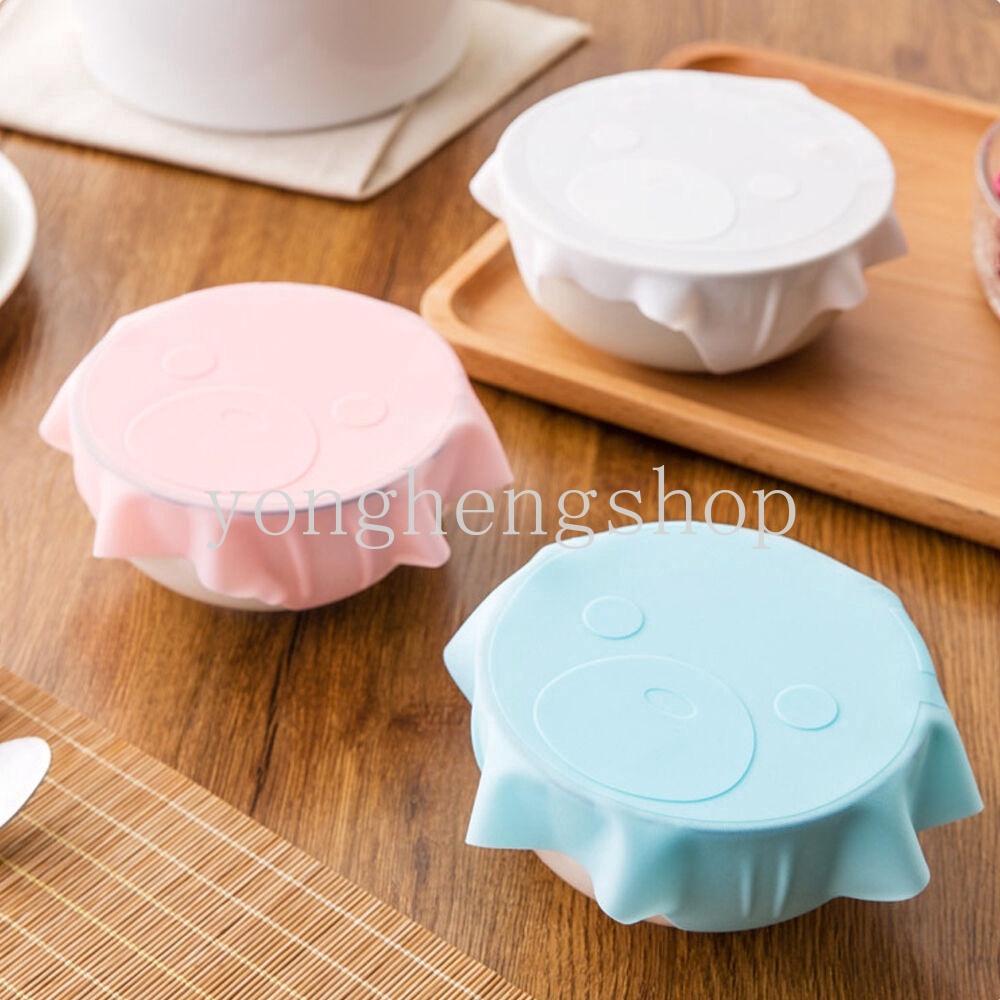 Màng Silicon Bọc Tô Chén Giữ Nhiệt Bảo Quản Thực Phẩm Kiểu Dáng Hoạt Hình Dễ Thương