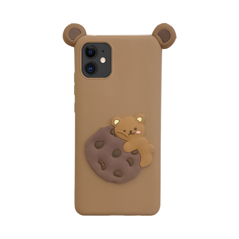 3D cartoon cookie biscuit bear for samsung s6 s7 edge s8 s9 s10 plus s20 ultra note 20 S20 FE back phone case