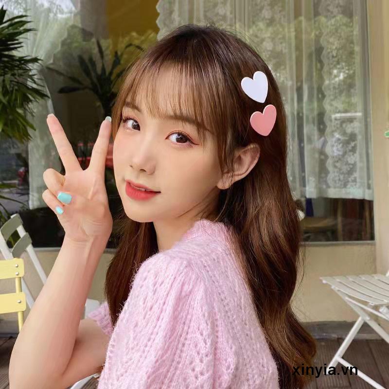 Kẹp Tóc mái hàn quốc hình Trái Tim Nữ Hình Xinh Xắn màu sắc cute