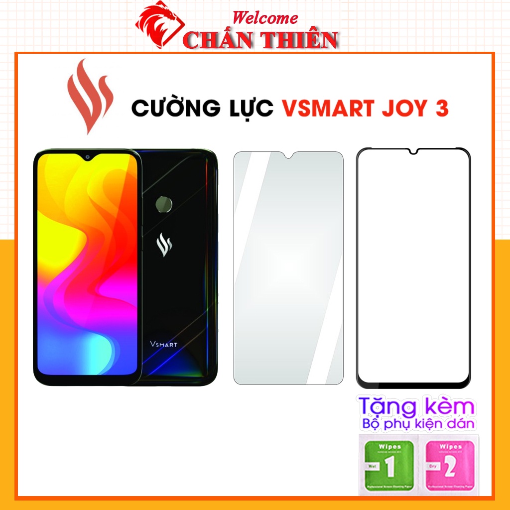 [Loại Xịn] Kính Cường Lực Vsmart Joy 3 Full Màn Trong Suốt 9D 21H Cảm ứng mượt mà độ bền cao Tặng Kèm Khăn lau