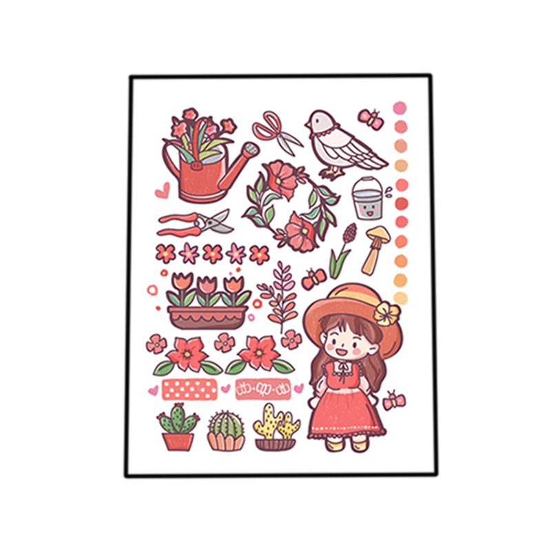 Bộ 4 miếng dán trang trí hình hoạt hình Nhật Bản sáng tạo 16 kiểu cho học sinh DIY