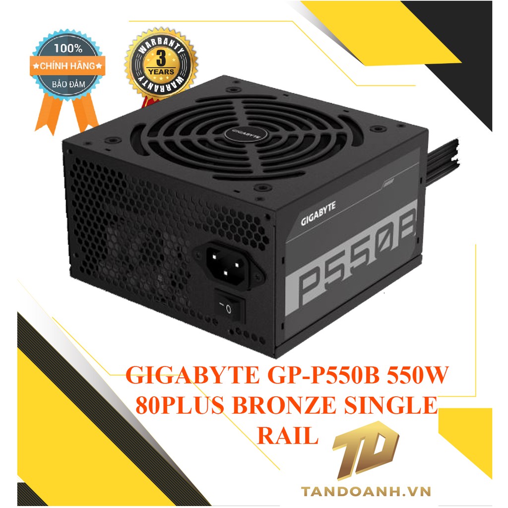 [Mã SKAMCLU9 giảm 10% đơn 100K] NGUỒN MÁY TÍNH GIGABYTE GP-P550B 550W Chuẩn CST 80PLUS BRONZE SINGLE RAIL