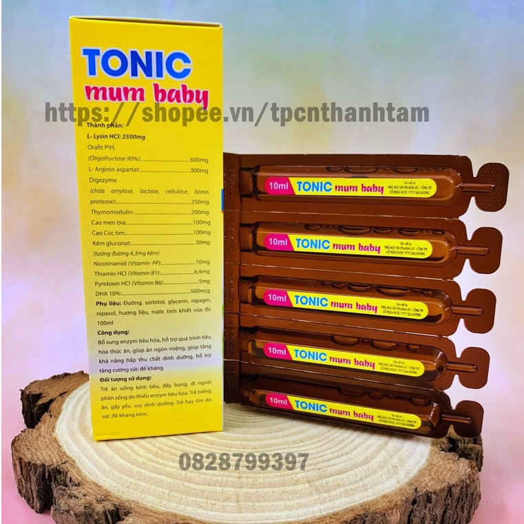 Siro TONIC MUM BABY giúp trẻ ăn ngon miệng , tăng khả năng hấp thụ chất - Hộp 20 ống