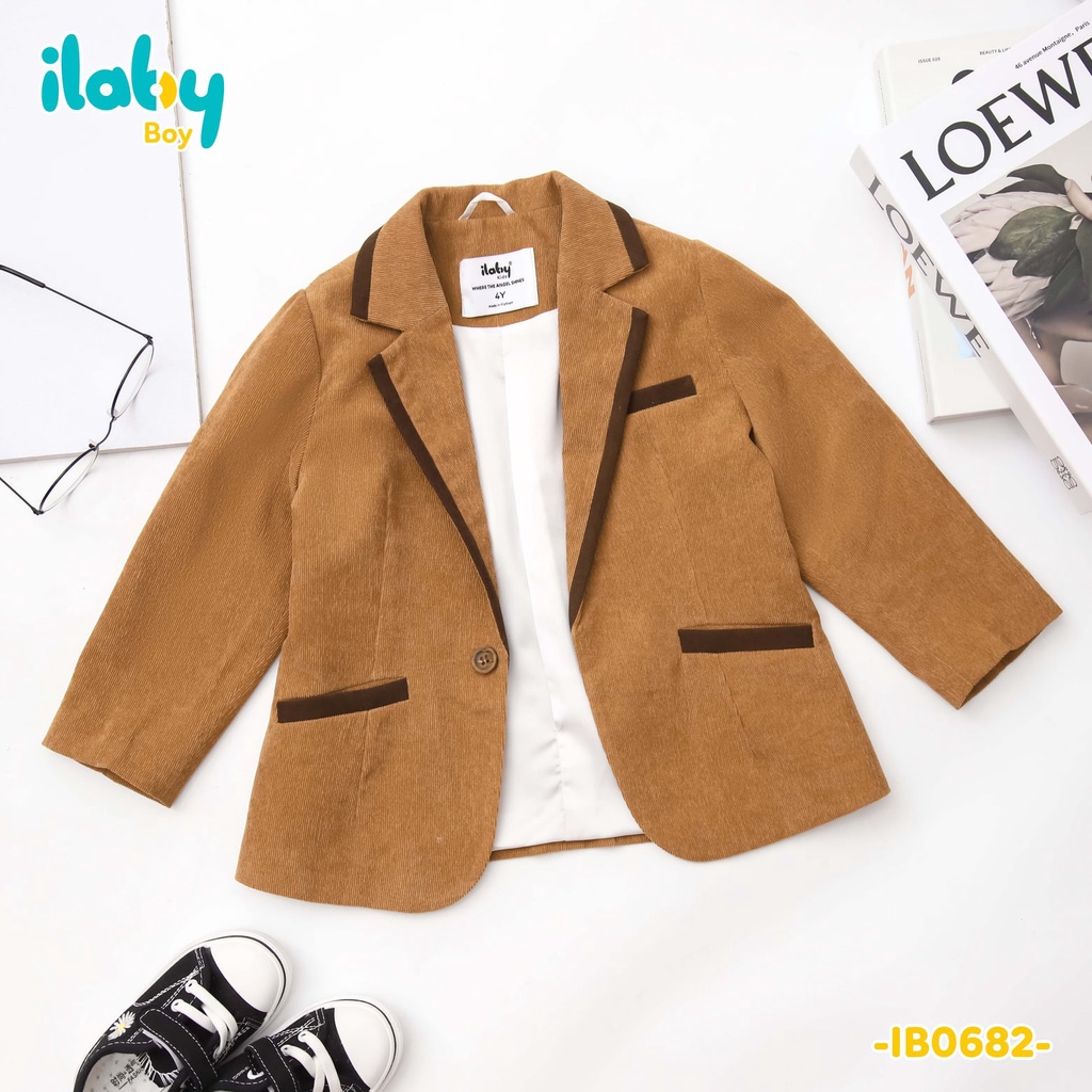 Áo vest cho bé trai ILABY chất liệu nhung tăm [0682]