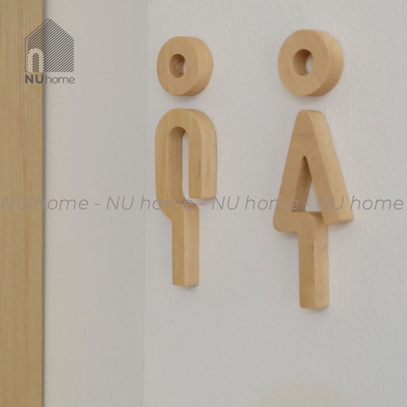 nuhome.vn | Bảng toilet, biển WC, icon nhà vệ sinh bằng gỗ tự nhiên cao cấp thiết kế đơn giản mộc mạc và đẹp mắt