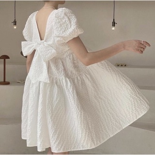 Đầm babydoll thắt nơ lưng