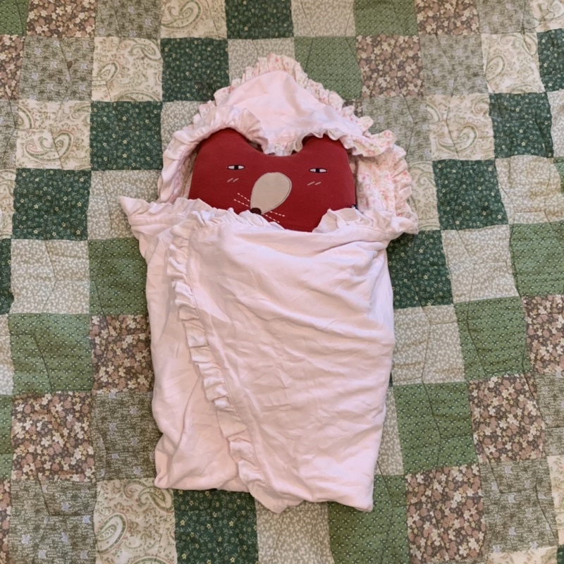 Chăn ủ kèm mũ 4 trong 1 cotton Hàn cho bé trai và bé gái hàng si tuyển độ mới cao