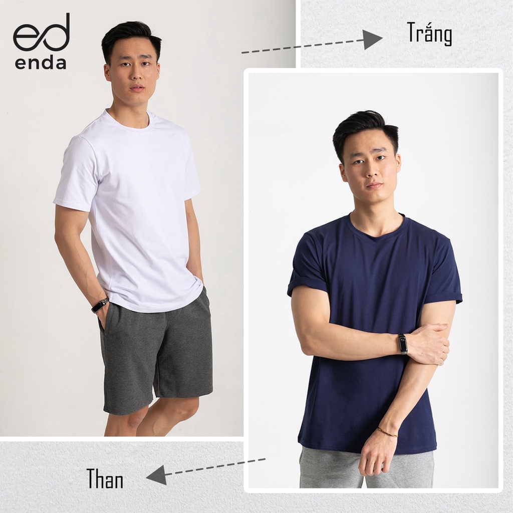 Áo phông thể thao nam coton AT04 Áo thun basic ngắn tay cổ tròn ENDA
