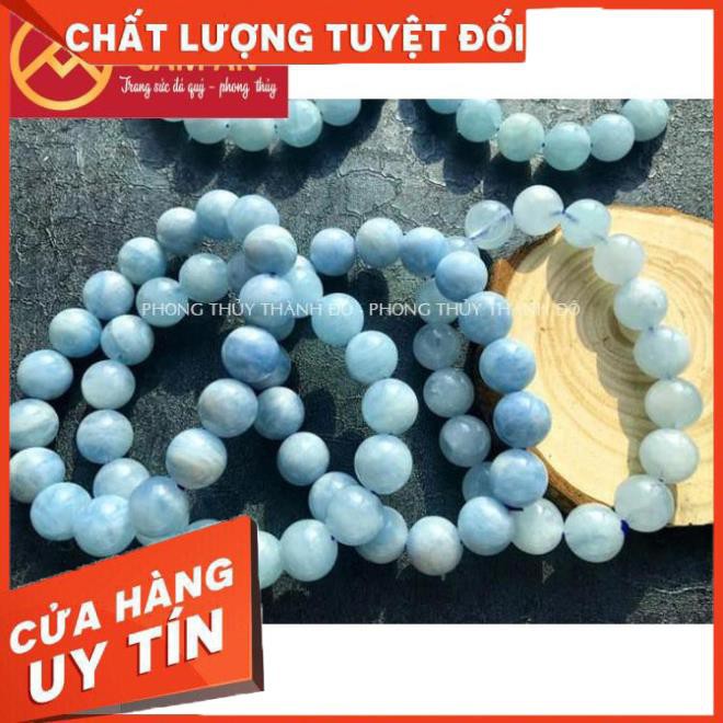 Chuỗi Vòng Tay Aquamarin Tự Nhiên - Trang sức phong thủy Cẩm An