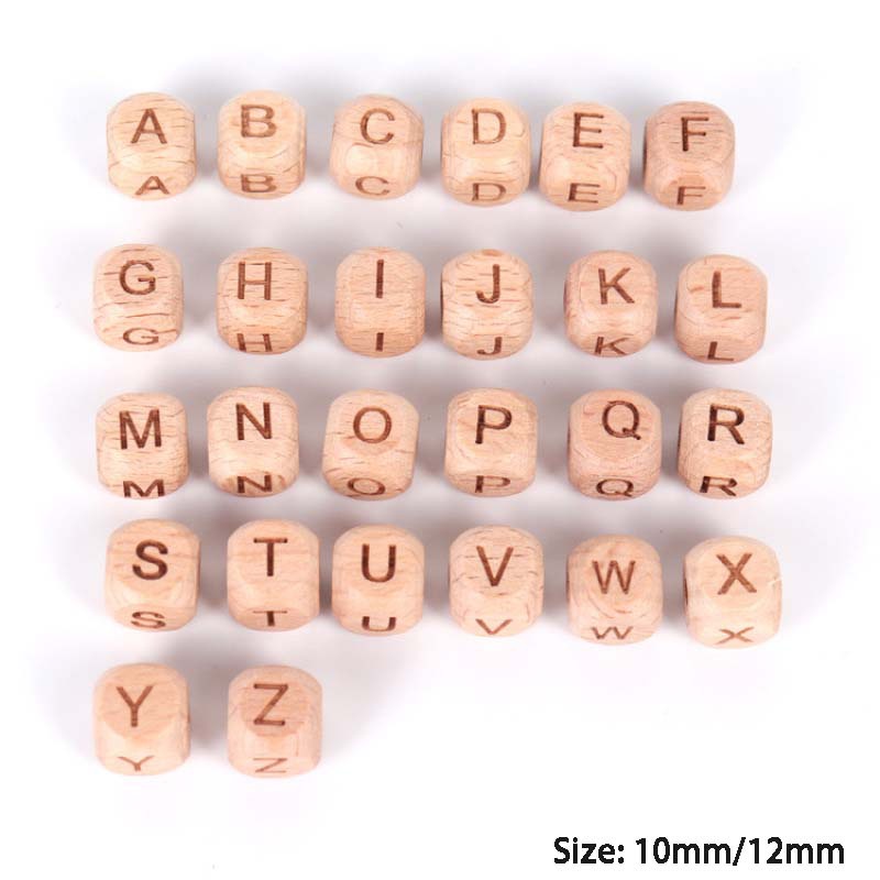 Set 26 Hạt Gỗ Hình Chữ Cái / Chữ Cái Dùng Làm Trang Sức Thủ Công