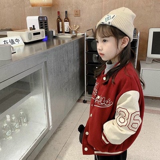 áo khoác bomber màu đỏ cho bé