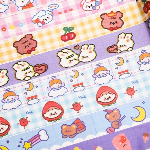 Băng dính Washi Tape 1.5cm*2m - Băng Dính Giấy Dán Trang Trí Sổ Sách Văn Phòng Phẩm Siêu Dễ Thương DUASHOP