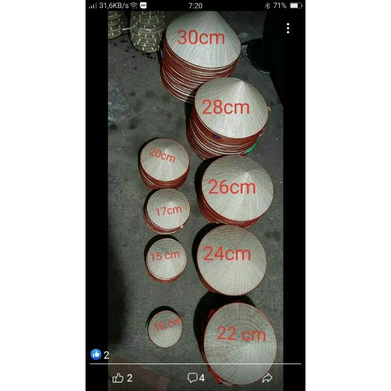 Combo 10 nón lá 30cm cho trẻ em