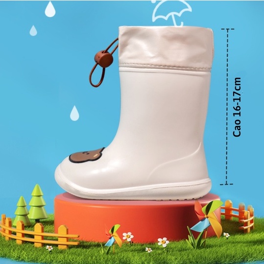 Ủng đi mưa cho bé trai bé gái, giày bốt chống thấm nước, chống trượt cao cấp hình thú Tulastore
