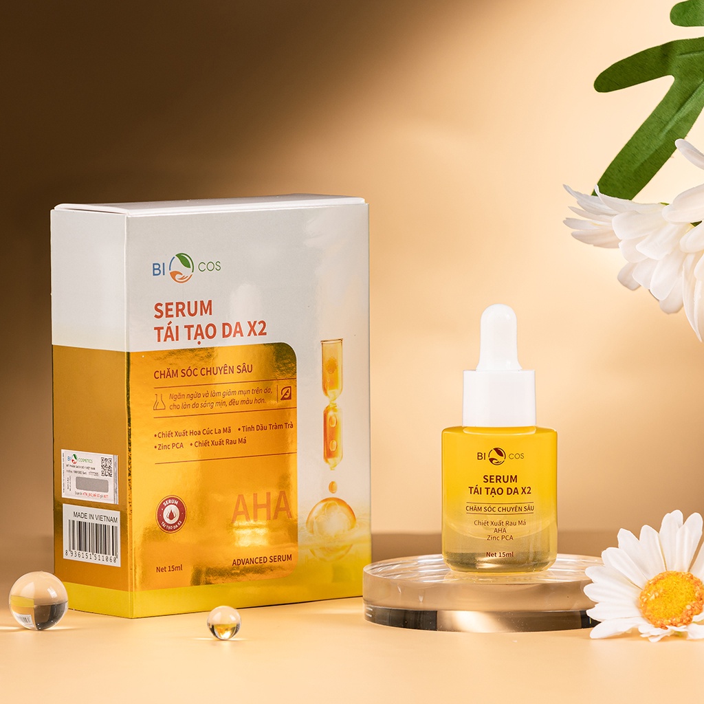 Serum Tái Tạo Da X2 BIOCOS - Tái Tạo Chăm Sóc Da Chuyên Sâu 15ml