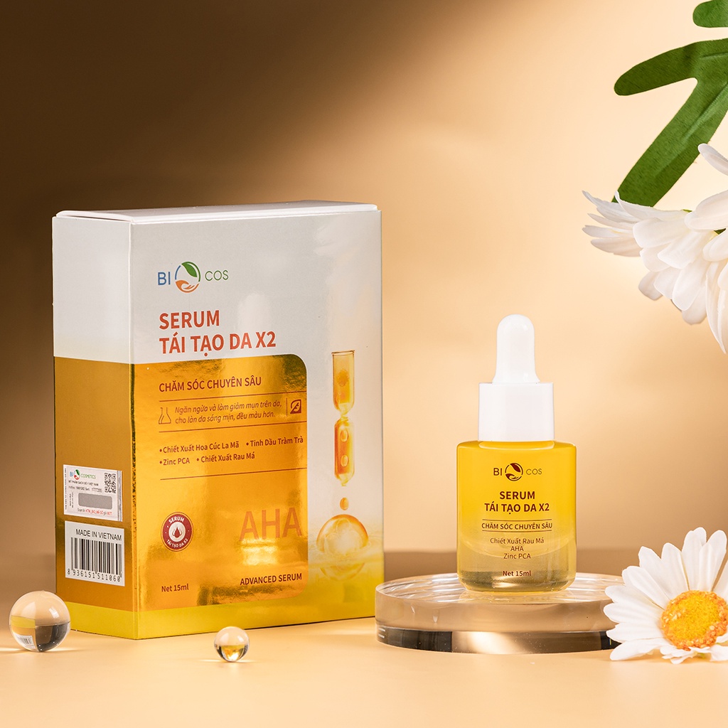 Tinh Chất Serum Tái Tạo Da X2 BIOCOS, Tái Tạo Chăm Sóc Da Chuyên Sâu 15ml