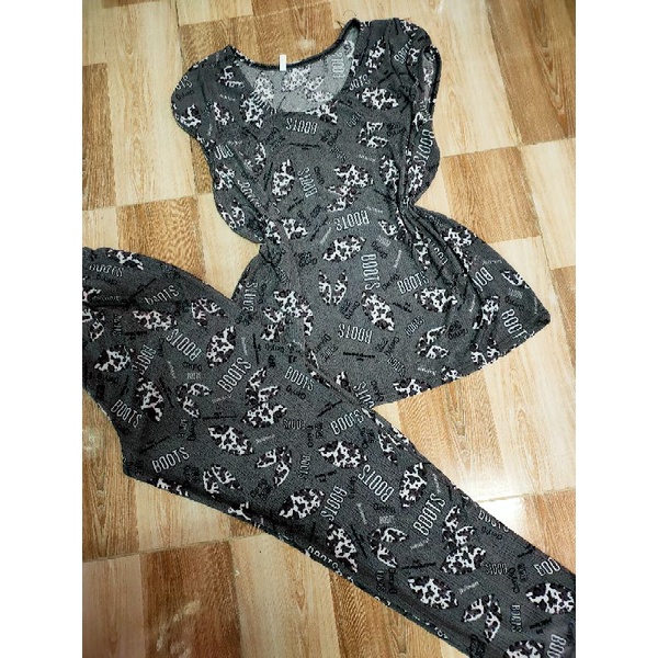 Bộ tay con quần dài thun gân tầm ý