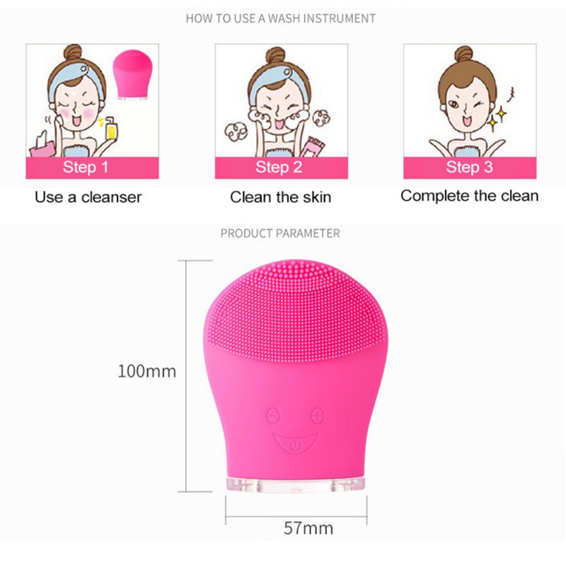 Máy rửa mặt bằng điện chất liệu silicon làm sạch sâu hiện đại tiện dụng | BigBuy360 - bigbuy360.vn