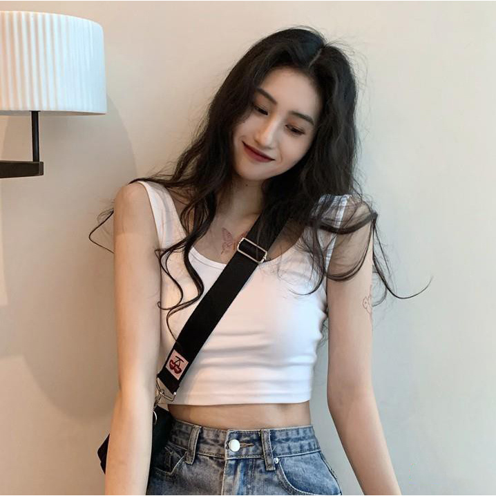 Áo Croptop [Nhiều mẫu lựa] Gudetama Egg Cute ba Lỗ Kiểu Sexy Cổ rộng loại 1 free size < 53kg hai dây Aomi