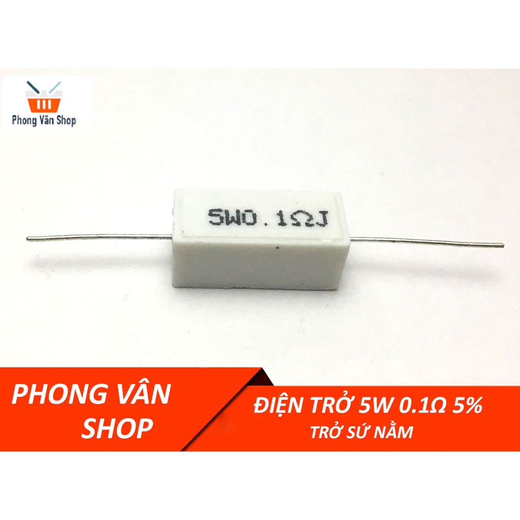 Điện trở 5W 0.1ohm 5% - Trở sứ nằm