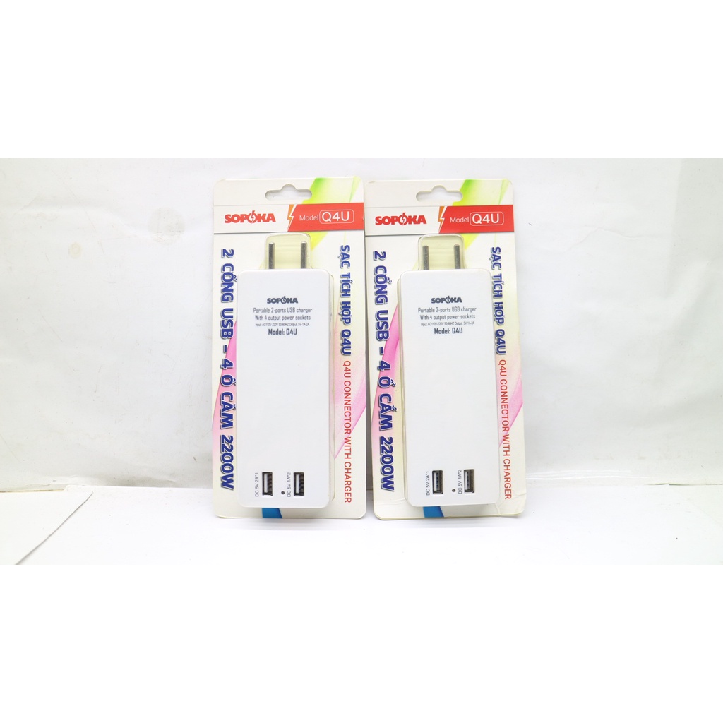 Ổ cắm điện thông minh SOPOKA Q4U tích hợp cổng USB