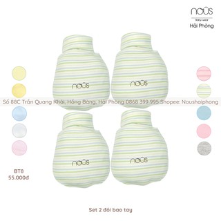 Set 2 đôi bao tay kẻ xanh lá nous