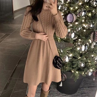 [Sẵn đen] Váy len đâm len dày dặn thanh lịch ulzzang A333