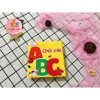 Combo 2 cuốn sách vải kích thích đa giác quan Số đếm, chữ cái