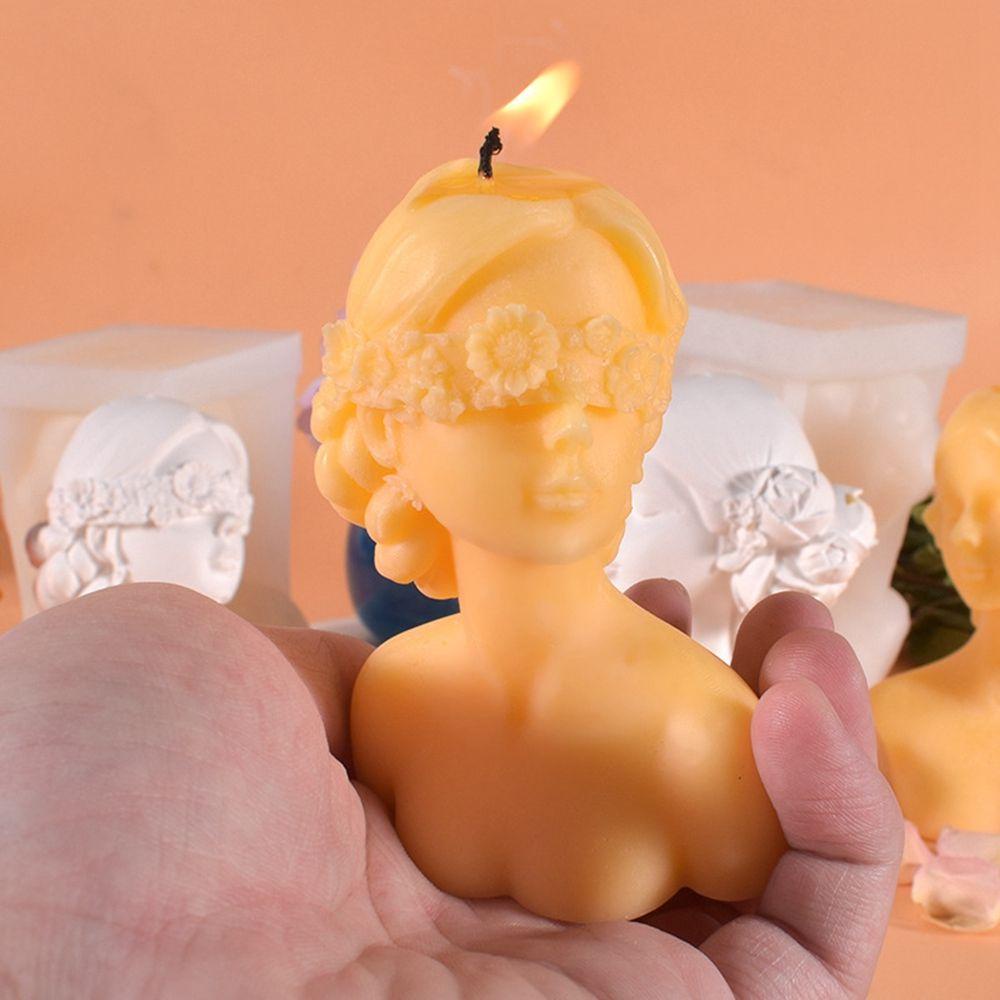 Khuôn Silicone Làm Đồ Thủ Công DIY Hình Cô Gái Bịt Mắt Sáng Tạo Dễ Sử Dụng