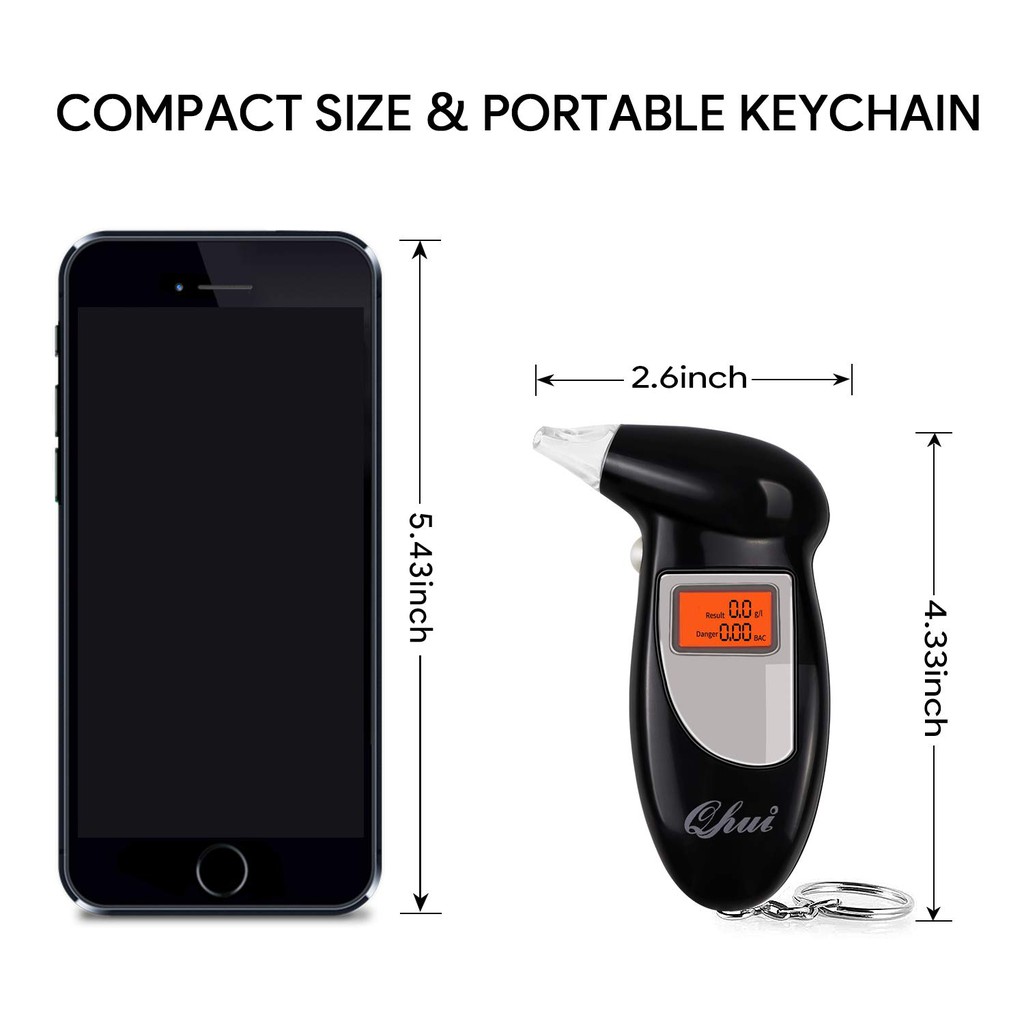 【Máy đo nồng độ cồn trong hơi thở  】Digital LCD Breath Alcohol Breathalyzer Analyser Tester Test Detector Keychain