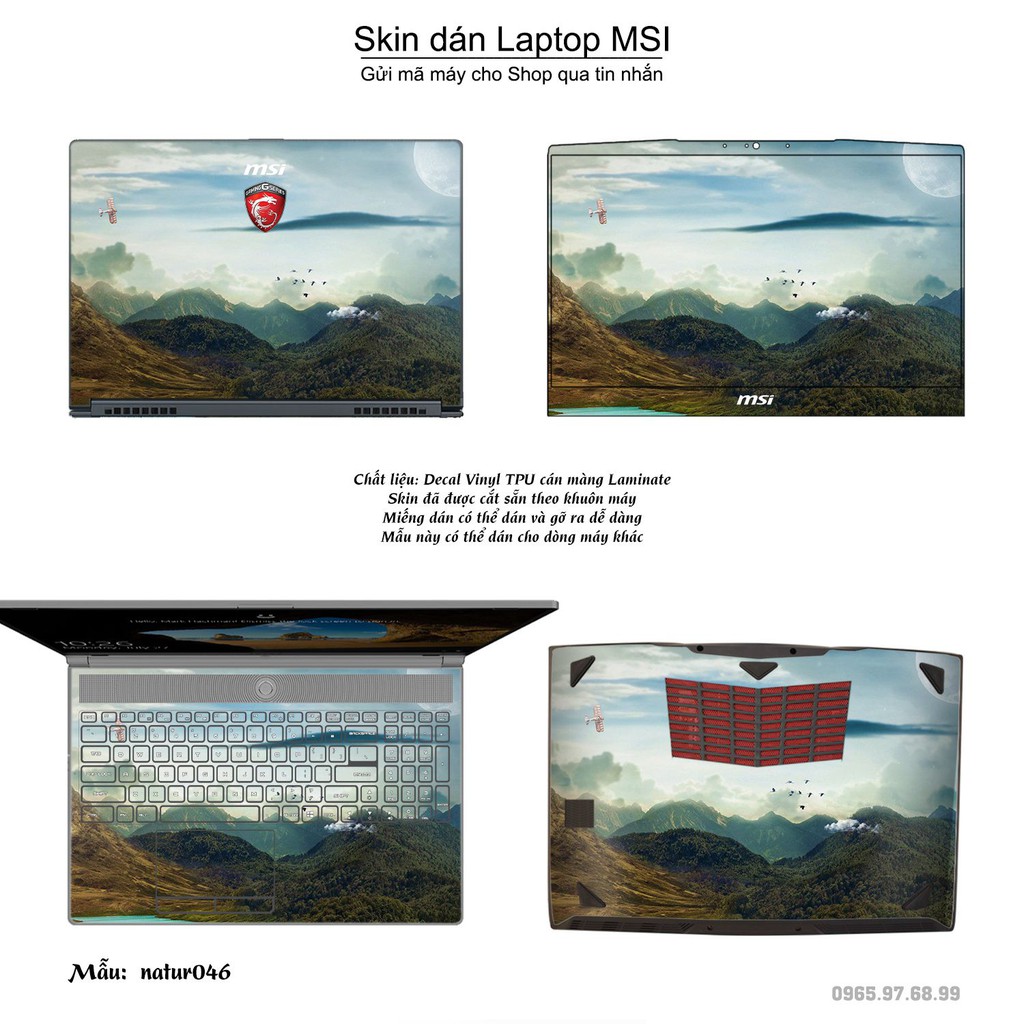 Skin dán Laptop MSI in hình thiên nhiên nhiều mẫu 2 (inbox mã máy cho Shop)