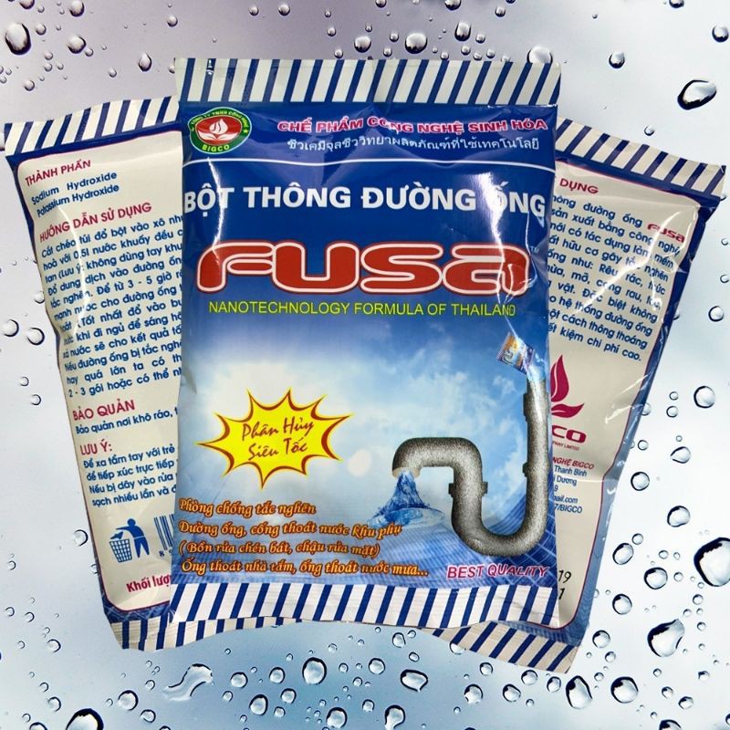 Bột thông tắc cống, bồn cầu, bồn rửa bát, đường ống loại cực mạnh