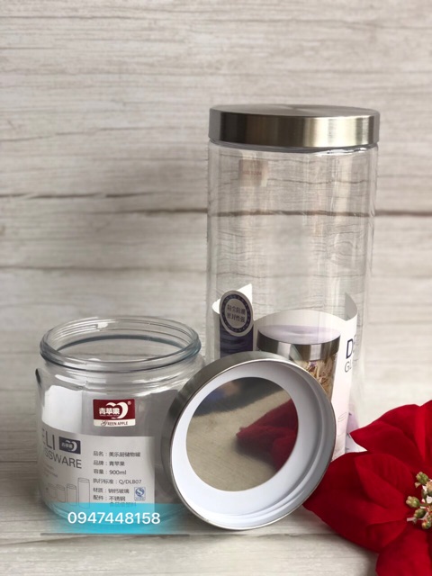 Lọ thuỷ tinh hình trụ nắp Inox cao cấp